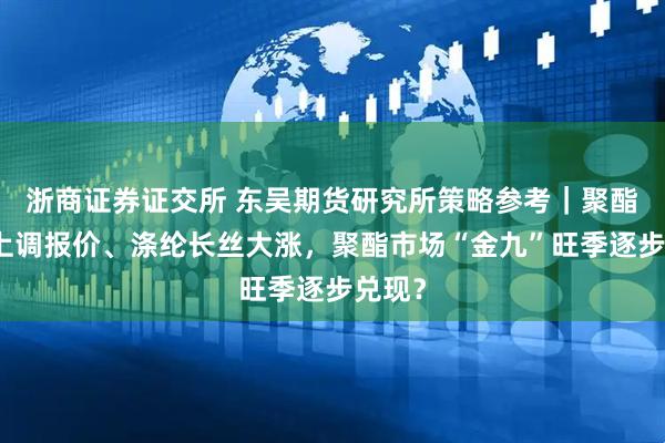 浙商证券证交所 东吴期货研究所策略参考｜聚酯工厂上调报价、涤纶长丝大涨，聚酯市场“金九”旺季逐步兑现？