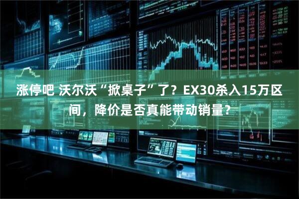 涨停吧 沃尔沃“掀桌子”了？EX30杀入15万区间，降价是否真能带动销量？
